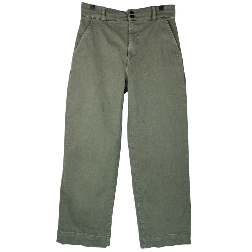 Everlane THE ORGANIC WIDE-LEG PANT Sz 12 Green Utility Casual - Picture 2 of 14